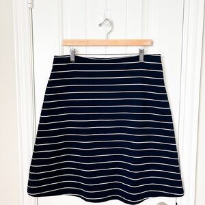 Philosophy Navy and White Striped A-Line Skirt Size Large